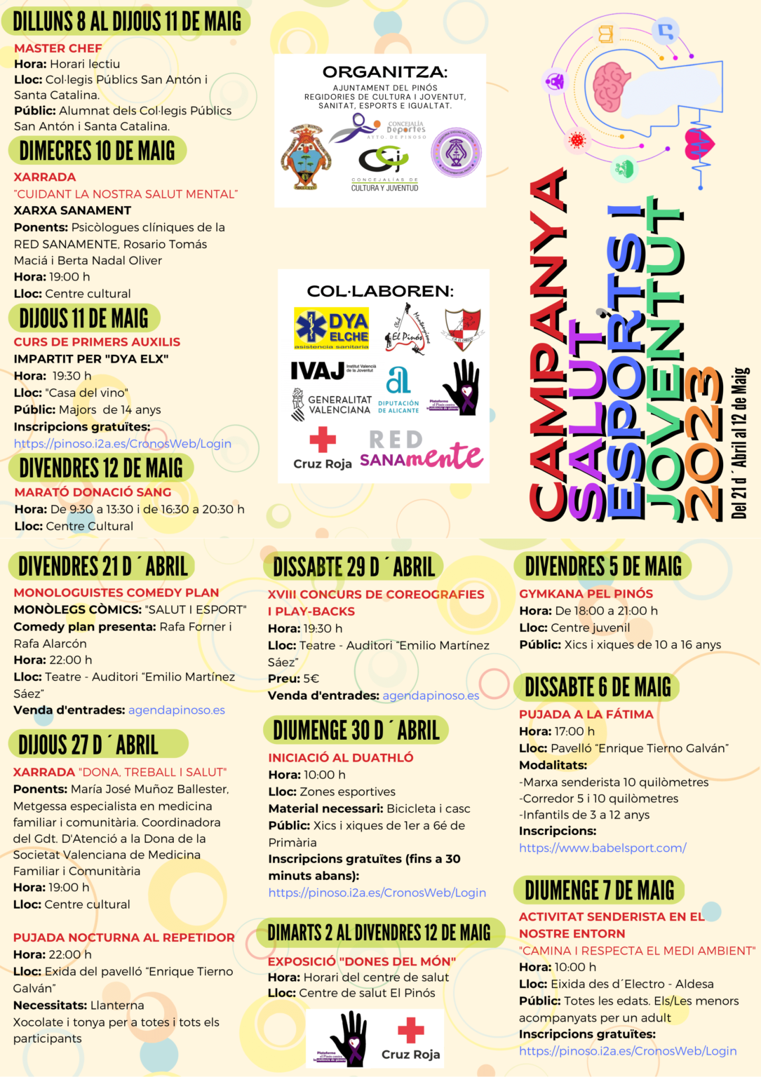 CARTELERIA CAMPANYA SALUT , ESPORT I JOVENTUT