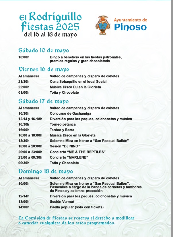 FIESTAS PEDANÍA RODRIGUILLO