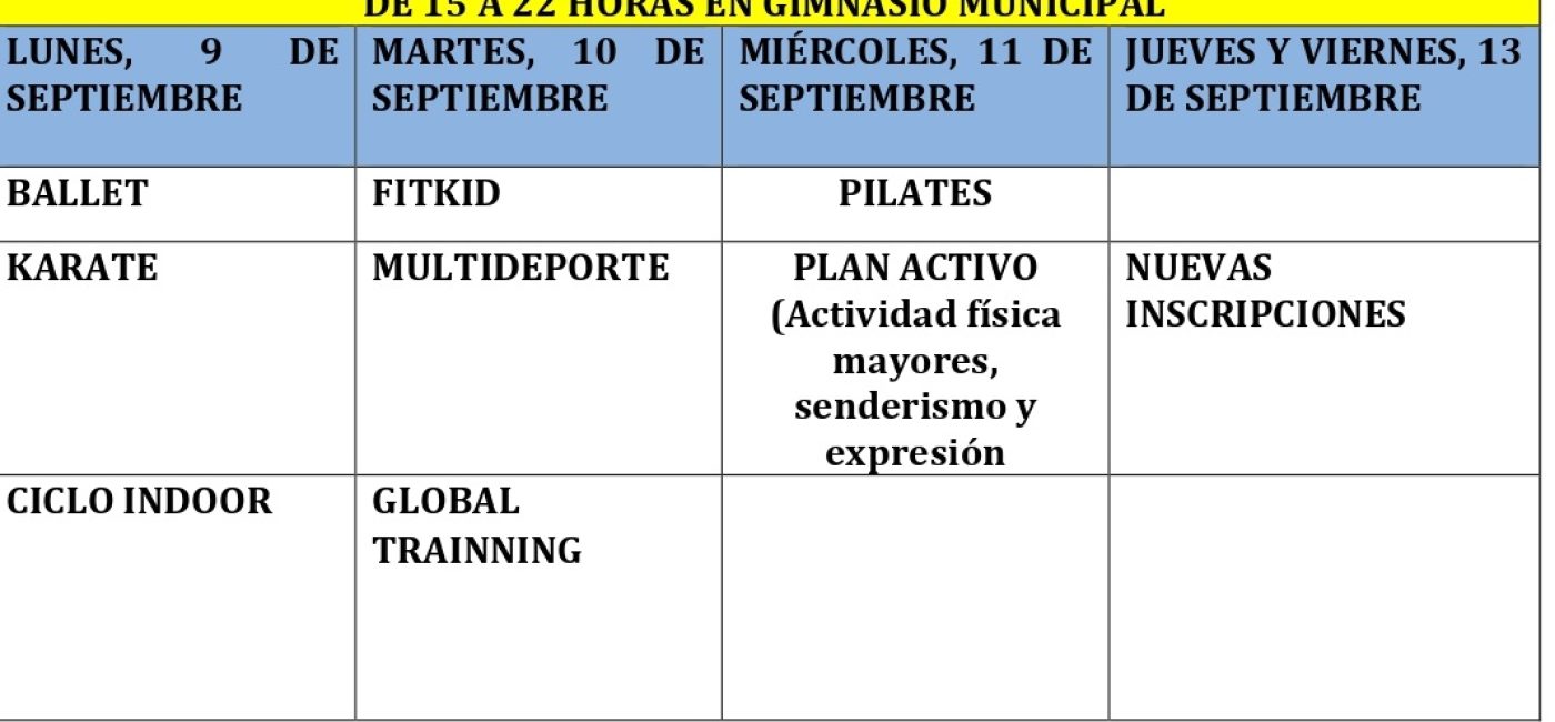 PLAZOS DE PRE-INSCRIPCIONES